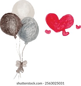 Vector of colorful heart balloon