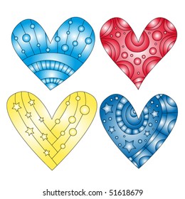 Vector colorful heart collection