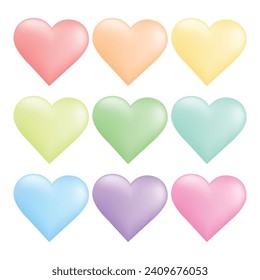 Vector colorful heart icon isolated item on white background
