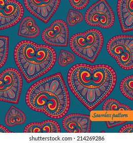 vector colorful heart seamless pattern