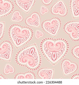 vector colorful heart seamless pattern. It can be used for wallpaper, fabric design, textile design, cover, wrapping paper, banner, card, background.