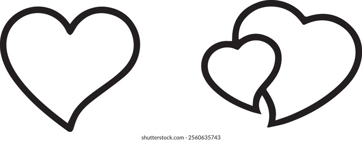 vector colorful heart shape drawings