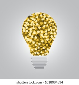 Vector colorful hearts. Lightbulb  Hearts Love Pattern - Illustration