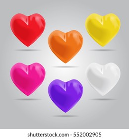 Vector Colorful Hearts Set