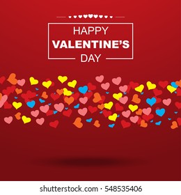 Vector colorful hearts for valentines card