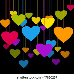 vector of colorful heart's vignettes
