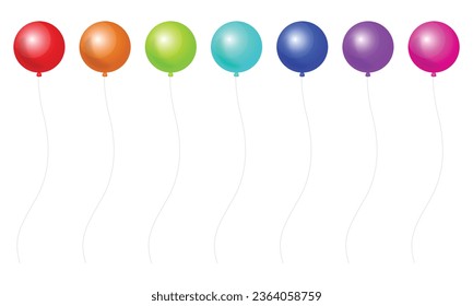 Vector colorful helium balloons vector illustration.