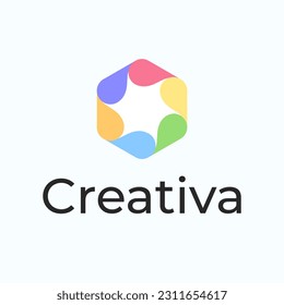 Vektorfarbige Hexagon-Logo-Design