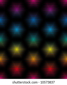 Vector colorful hexagon seamless texture