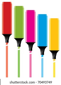 vector colorful highlighters