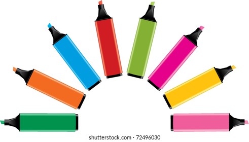 vector colorful highlighters