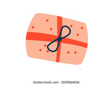 Vector colorful holiday gift, craft packaging with ribbon