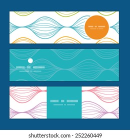 Vector colorful horizontal ogee horizontal banners set pattern background