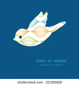 Vector colorful horizontal ogee bird silhouette pattern frame
