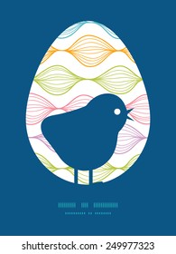 Vector colorful horizontal ogee chicken silhouette Easter frame