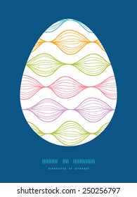 Vector colorful horizontal ogee Easter egg sillhouette frame card template