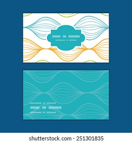 Vector colorful horizontal ogee horizontal frame pattern business cards set