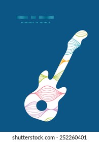 Vector colorful horizontal ogee guitar music silhouette pattern frame