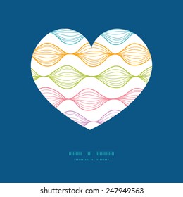 Vector colorful horizontal ogee heart silhouette pattern frame
