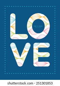 Vector colorful horizontal ogee love text frame pattern invitation greeting card template