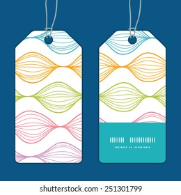 Vector colorful horizontal ogee vertical stripe frame pattern tags set