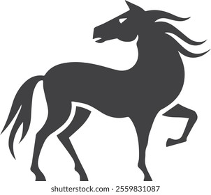 vector colorful horse silhouette drawings