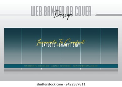 Vector colorful hotel web banner template