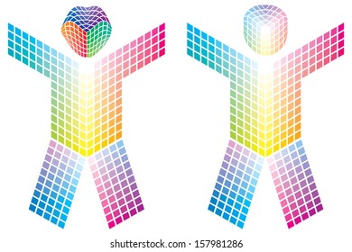 vector colorful human icon