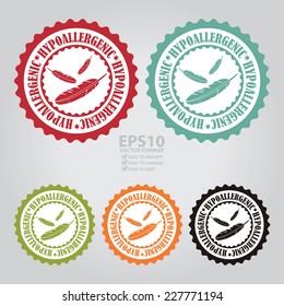 Vector : Colorful Hypoallergenic Stamp, Badge, Icon, Label or Sticker