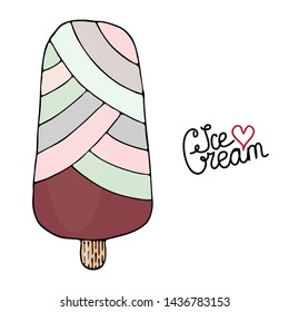 Vector colorful Ice cream isolated on white background. Isolated Ice cream.