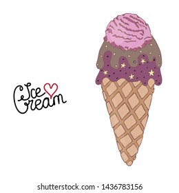 Vector colorful Ice cream isolated on white background. Isolated Ice cream.