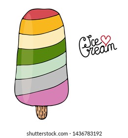 Vector colorful Ice cream isolated on white background. Isolated Ice cream.