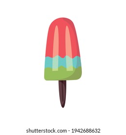 Vector colorful ice cream on a stick