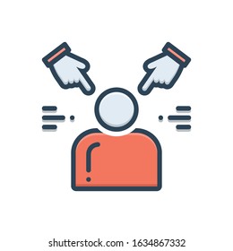 Vector colorful icon for accusation