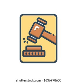 Vector colorful icon for adjudicate 