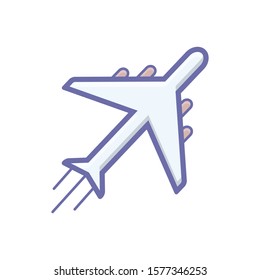 Vector colorful icon for airplane