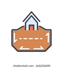Vector colorful icon for area