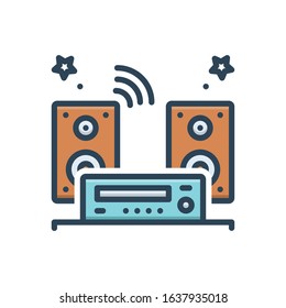 Vector colorful icon for audios