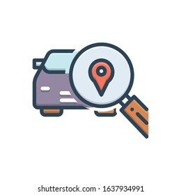 Vector colorful icon for auto detect