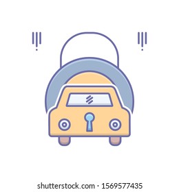 Vector colorful icon for auto insurance