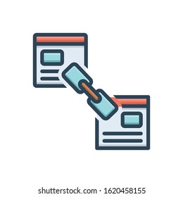 Vector colorful icon for back link optimization