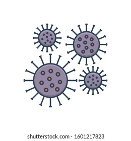 Vector colorful icon for bacteria