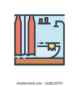 Vector colorful icon for bathroom