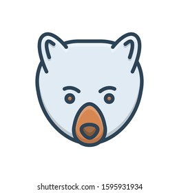 Vector colorful icon for bear
