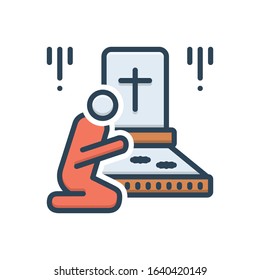 Vector colorful icon for bereaved