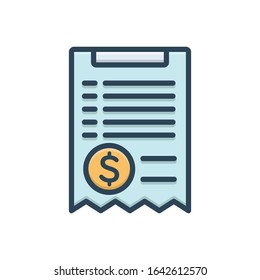 Vector colorful icon for bill