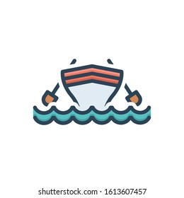 Vector colorful icon for boat