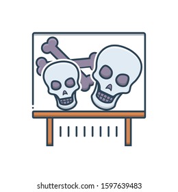 Vector colorful icon for bones