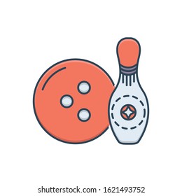 Vector colorful icon for bowling