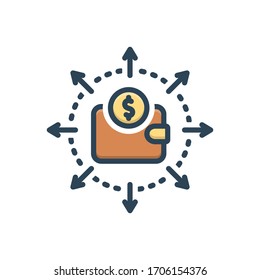 Vector colorful icon for budget spending